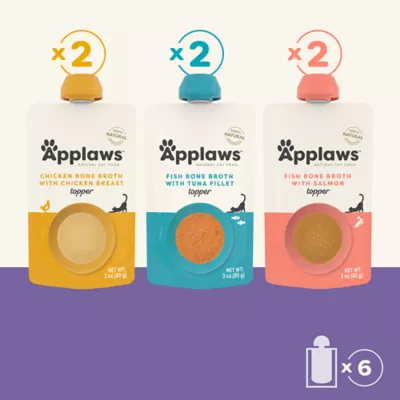 Product Applaws Cat - Adult, Food Topper, Variety Pack, 6 CT, 18 OZ