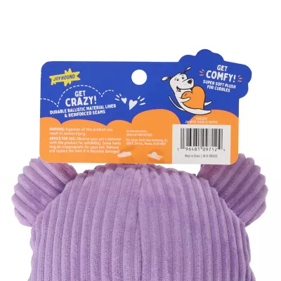 Product Joyhound Crazy Comfy Bite Shield Hippo Squeaker Plush Dog Toy