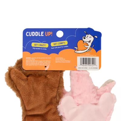 Product Joyhound Crazy Comfy Flattie Monkey and Elephant Squeaker Crinkle Plush Dog Toy