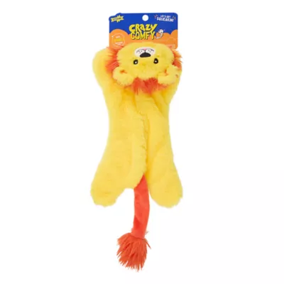 Product Joyhound Crazy Comfy Flattie Lion Squeaker Crinkle Plush Dog Toy