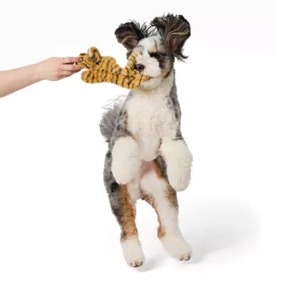 Product Joyhound Crazy Comfy Flattie Tiger Squeaker Crinkle Plush Dog Toy