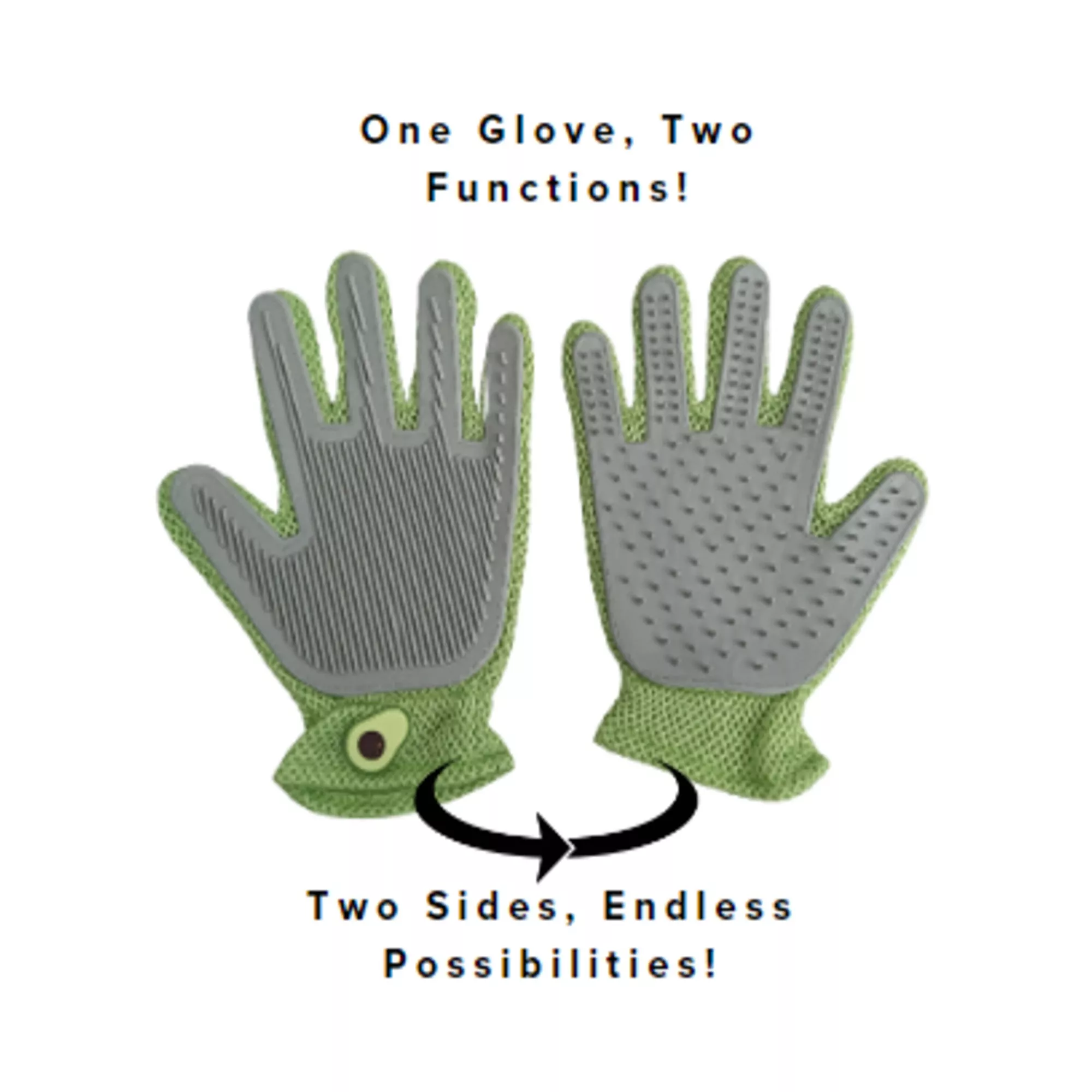 PetPals Massaging & Shedding Glove - 12"H, Reusable, Small, Grooming Glove