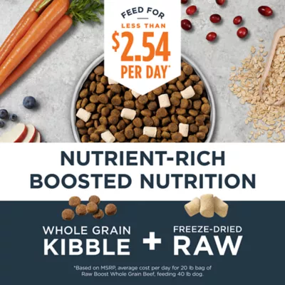 Product Instinct® RawBoost Whole Grain Kibble + Freeze-Dried Raw All Life Stage Dry Dog Food - Beef & Barley