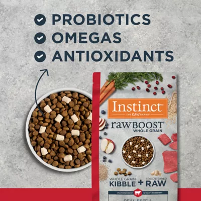 Product Instinct® RawBoost Whole Grain Kibble + Freeze-Dried Raw All Life Stage Dry Dog Food - Beef & Barley