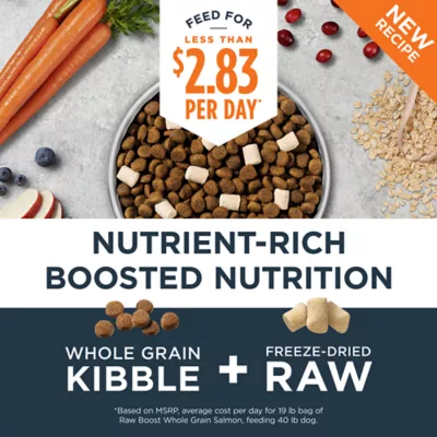 Product Instinct® RawBoost Whole Grain Kibble + Freeze-Dried Raw All Life Stage Dry Dog Food - Salmon & Rice