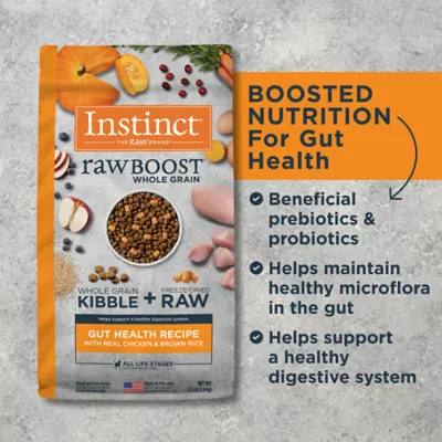 Product Instinct® RawBoost Whole Grain Kibble + Freeze-Dried Raw Gut Health All Life Stages Dry Dog Food