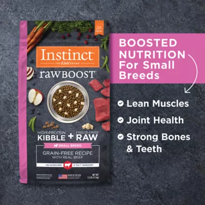 Product Instinct® Raw Boost Kibble + Freeze-Dried Raw Small Breed All Life Stage Dry Dog Food - Beef