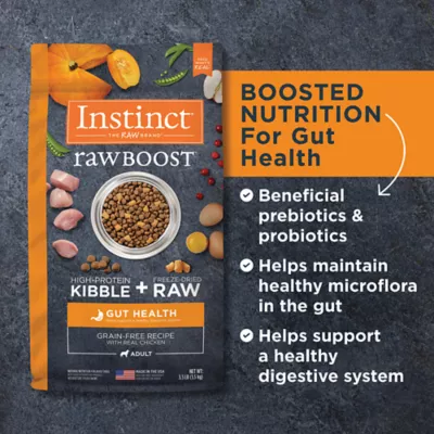 Product Instinct® Raw Boost Gut Health Kibble + Freeze-Dried Raw Adult Dry Dog Food - Grain Free, Chicken