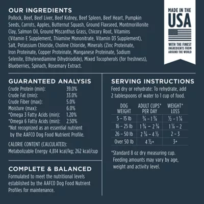 Product Instinct® Raw Meals Freeze-Dried Adult Dog Dry Food - Grain Free, Alaskan Pollock