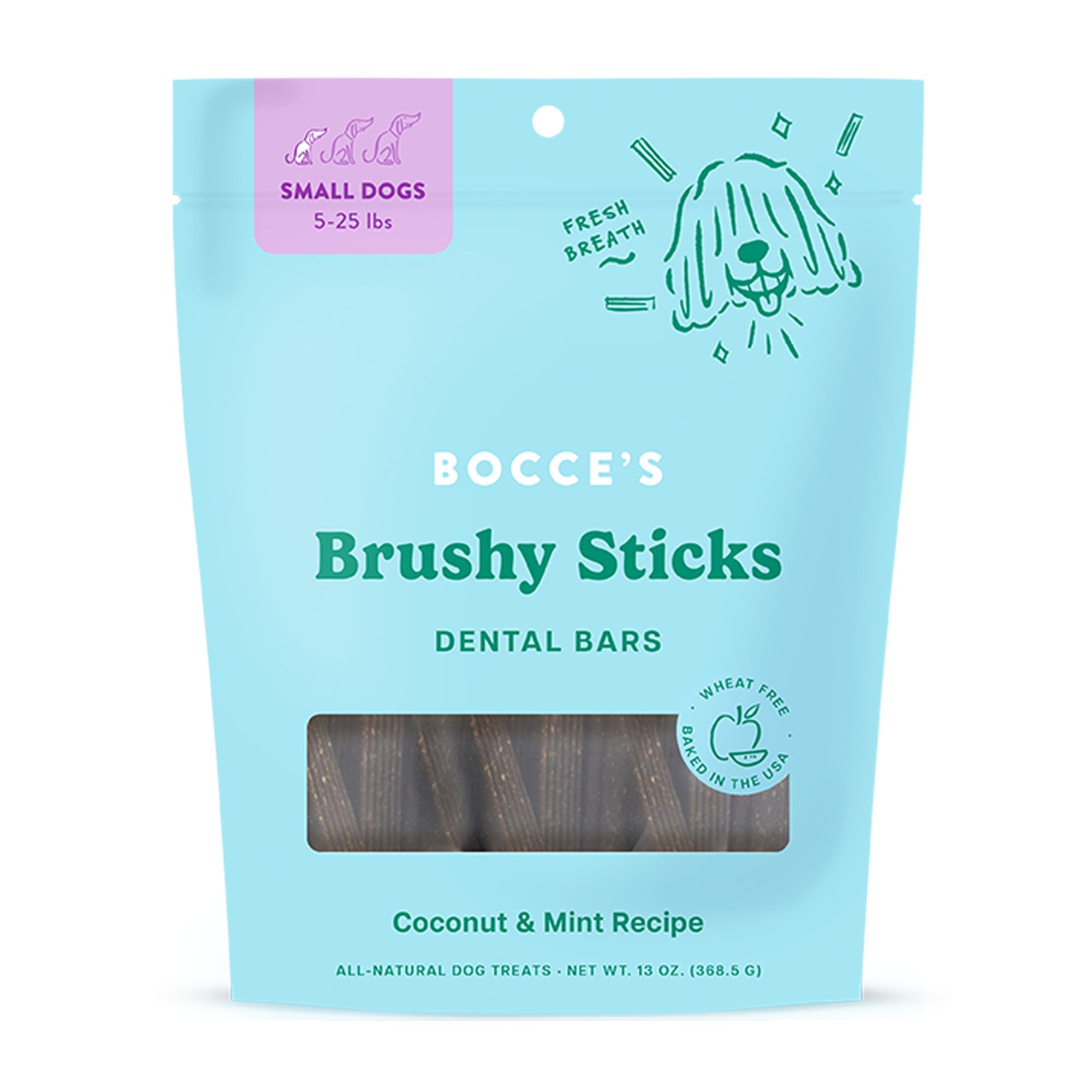 Bocce's Brushy All Life Stages Dental Sticks Dog Treats 13 OZ by Bocce's Bakery