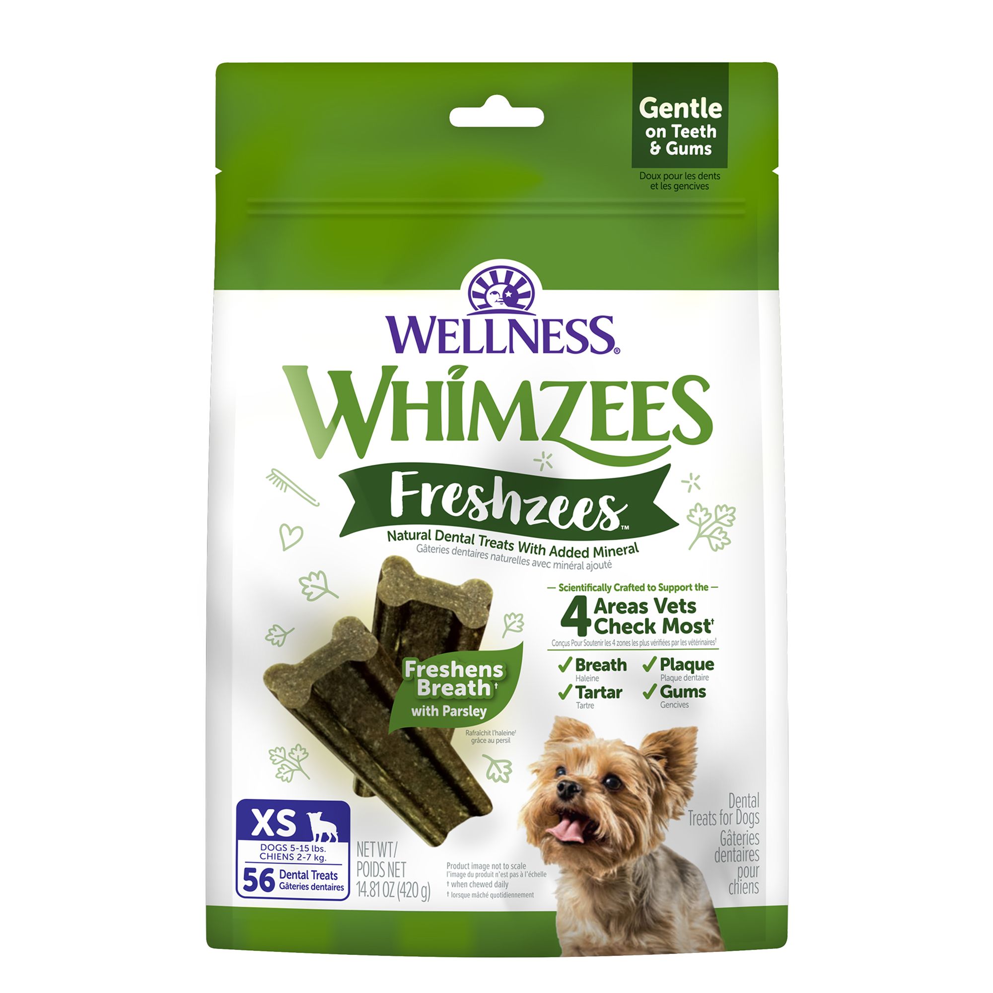 Wellness WHIMZEES Antler Dental Chews For Medium Dogs - 12 Grain-Free Treats For Fresh Breath & Clean Teeth