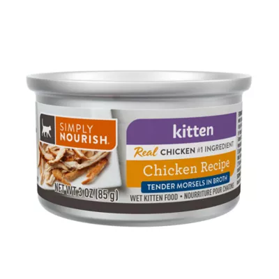 Product Simply Nourish Kitten Wet Food - Tender Moursels in Broth, 3 Oz