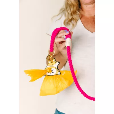Product Pink Papyrus Corgi Caboose Potty Pick Up Poop Bag Holder