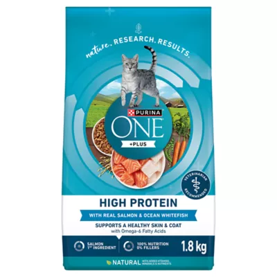 Product Purina ONE Dry Cat Food +Plus Tailored Formulas - Salmon and Ocean Whitefish, 1.8 kg