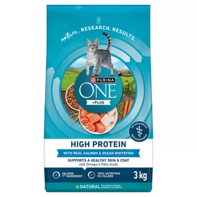 Product Purina ONE Dry Cat Food +Plus Tailored Formulas - Salmon and Ocean Whitefish, 3 kg