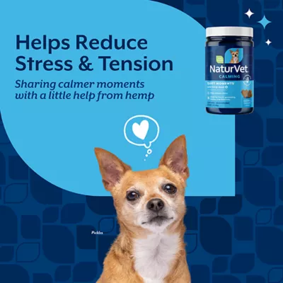 Product NaturVet Quiet Moments with Hemp Seed Calming Supplements for Dogs, Bacon and Chicken Flavor, 60 Ct