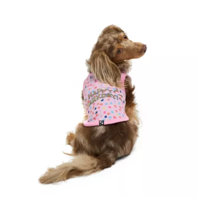 Product Hotel Doggy Birthday Theme "Happy Barkday" Dog Tank Top - Pink