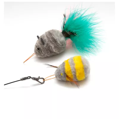 Product Cat Lures Wooly Bumble Bee & Wooly Mouse Attachement Cat Toy, 2 PK