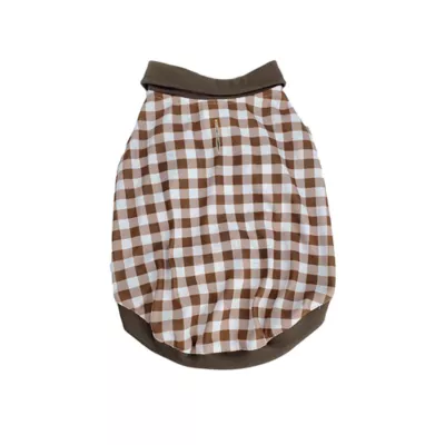 Max's Closet Brown Check Dog Polo - Image 2