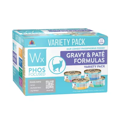 Weruva WX Adult Cat Wet Food - Phos Focused, Variety Pack, 12 Count, 66 Oz - Image 1