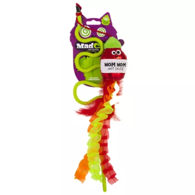 Product Mad Cat® Nom Nom Hot Sauce with Catnip + Silverline Wand Cat Toy