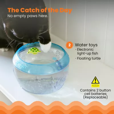 Product Catstages Meow-smerizing Fish Bowl with Electronic Fish for Bait, Cat Toy