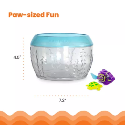 Product Catstages Meow-smerizing Fish Bowl with Electronic Fish for Bait, Cat Toy