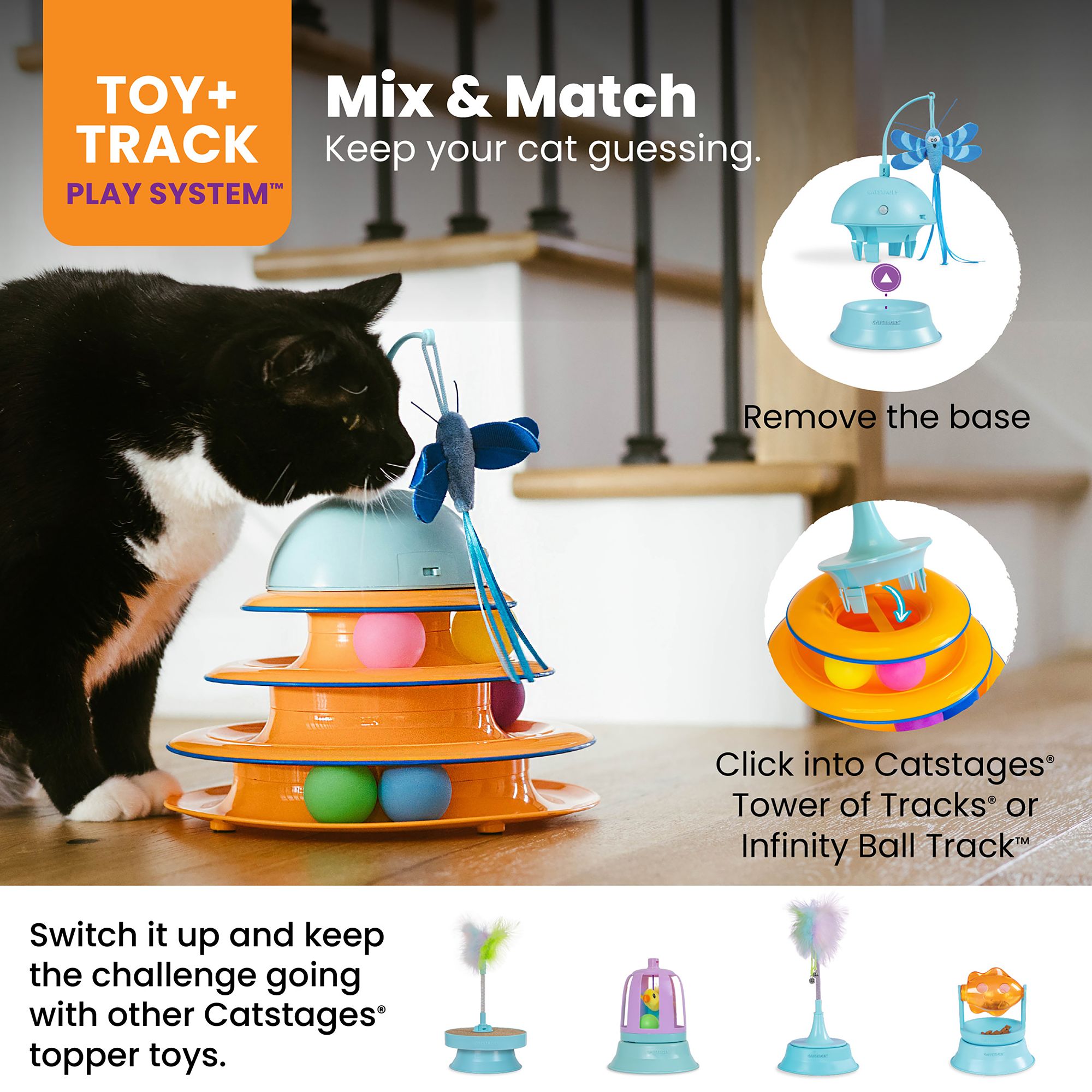 Catstages Flutter Topper Interactive Cat Toy - thumbnail 5