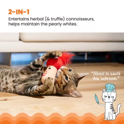 Product Catstages A Really Fungi Mushroom Kicker Catnip Stuffed Dental Cat Toy