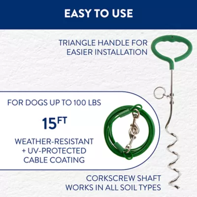 Top Paw® Easy Grab Stake Dog Tie Out - Image 3