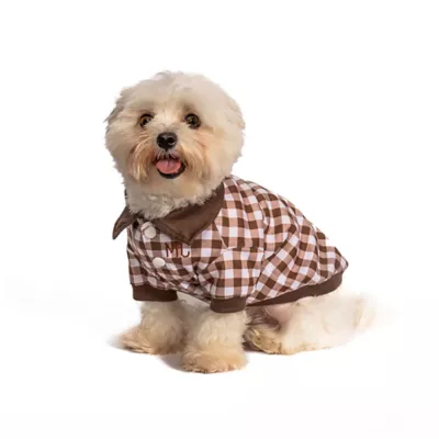 Max's Closet Brown Check Dog Polo - Image 3