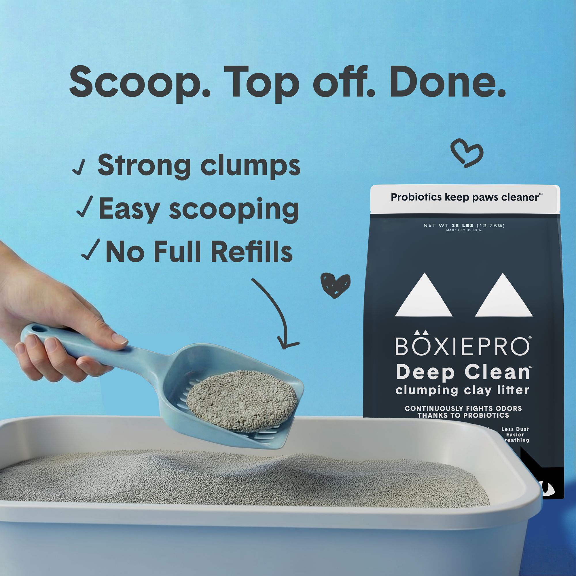 BoxiePro Clumping Clay Cat Litter - Unscented, Low Dust, Low Tracking - thumbnail 5