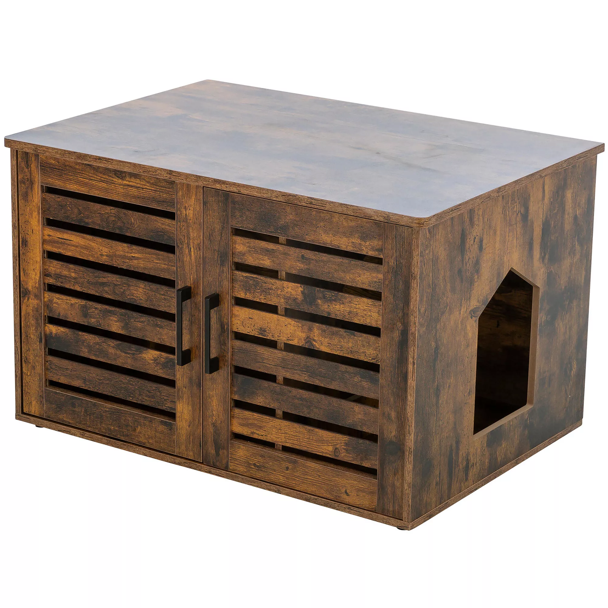 TRIXIE XL Farmhouse Litter Box Enclosure, Hidden Litter Box Cabinet or End Table