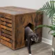 Product TRIXIE XL Farmhouse Litter Box Enclosure, Hidden Litter Box Cabinet or End Table