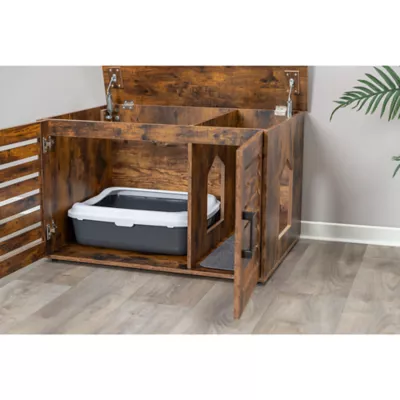 Product TRIXIE XL Farmhouse Litter Box Enclosure, Hidden Litter Box Cabinet or End Table