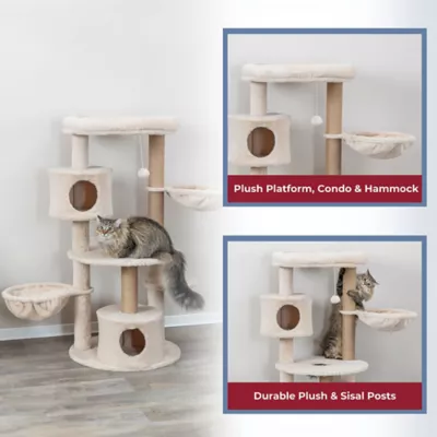 Product TRIXIE Anna Jute 50" Cat Tree Scratching Posts Condos Hammocks Perches Cat Toy, Beige