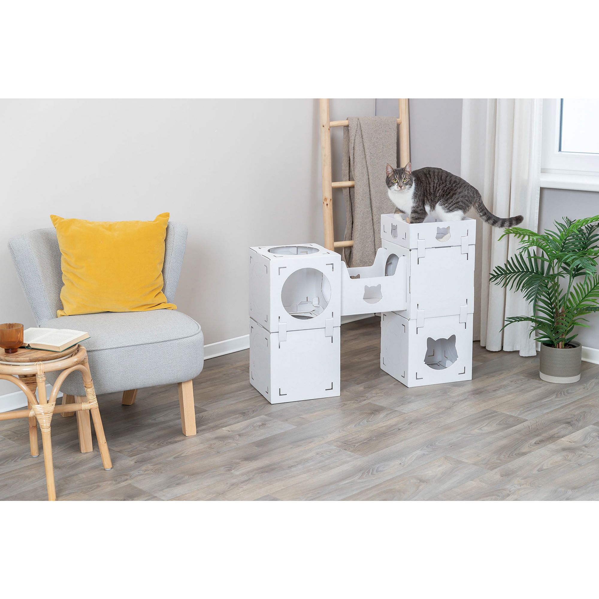 TRIXIE Casa Cara Indoor Modular Cardboard Cat Condo, Cat Play