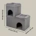 TRIXIE Crazy Cube Stackable 2-Story Indoor Cat Condo, Cat House with Scratching Pad, Gray image thumbnail 4