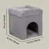 TRIXIE Crazy Cube Stackable 1-Story Indoor Cat Condo, Cat House with Scratching Pad, Gray image thumbnail 4