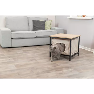 Product TRIXIE Emmie Indoor Cat Condo, Cat Bed Side Table, Cat Hideaway Cave with Cozy Cushion