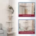 TRIXIE Kobe Sisal & Plush 90.5"-104" Ceiling Mount Cat Tree, 4-Level Cat Tower, Beige image thumbnail 2
