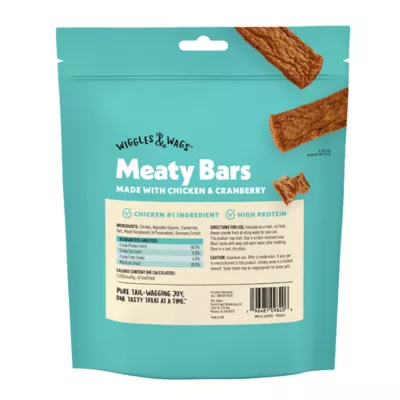 Product Wiggles and Wags Chicken and Cranberry Meaty Bars 8 OZ
