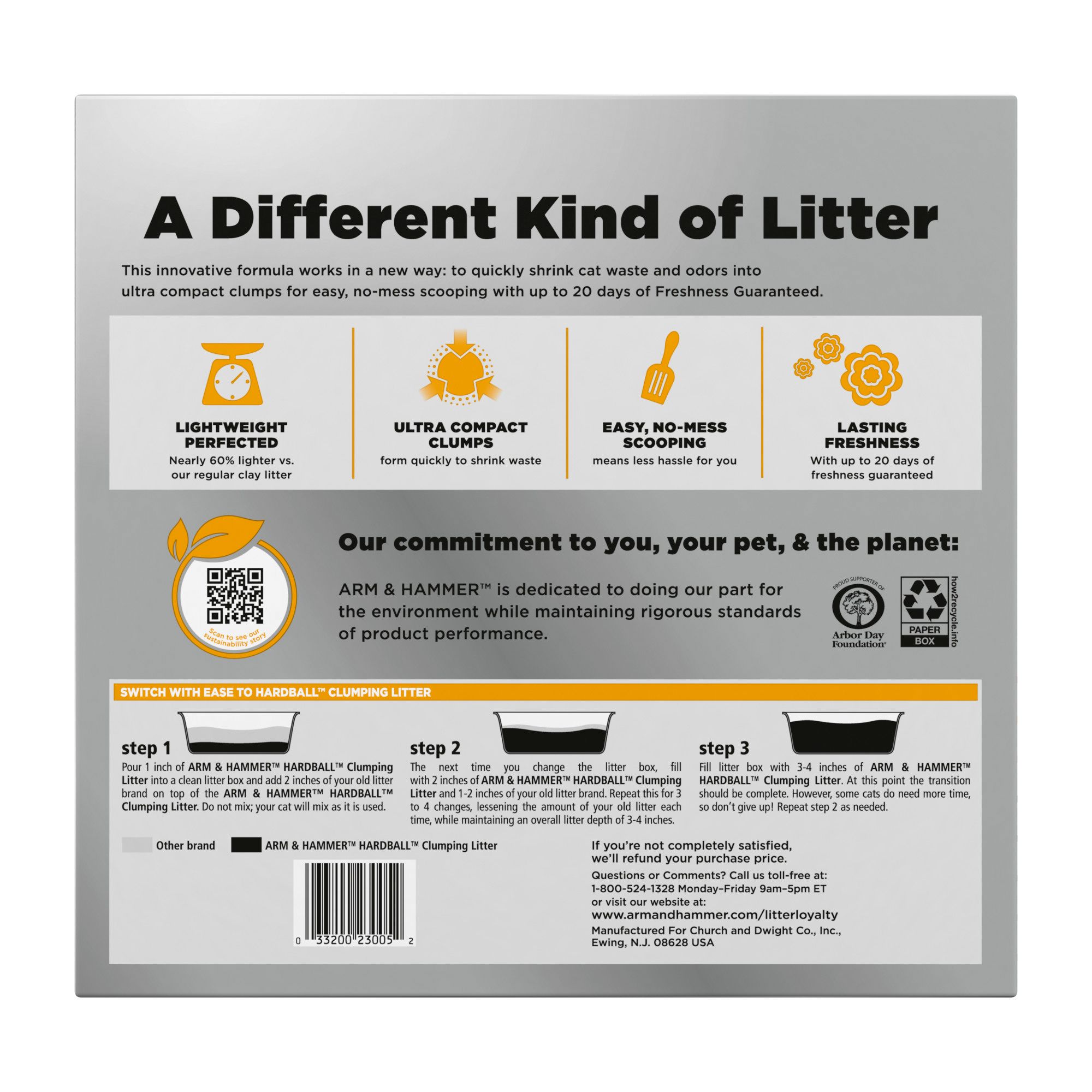 Arm & Hammer Hardball Lightweight Cat Litter, Clumping, No-Mess Scooping, Multi-Cat - thumbnail 2