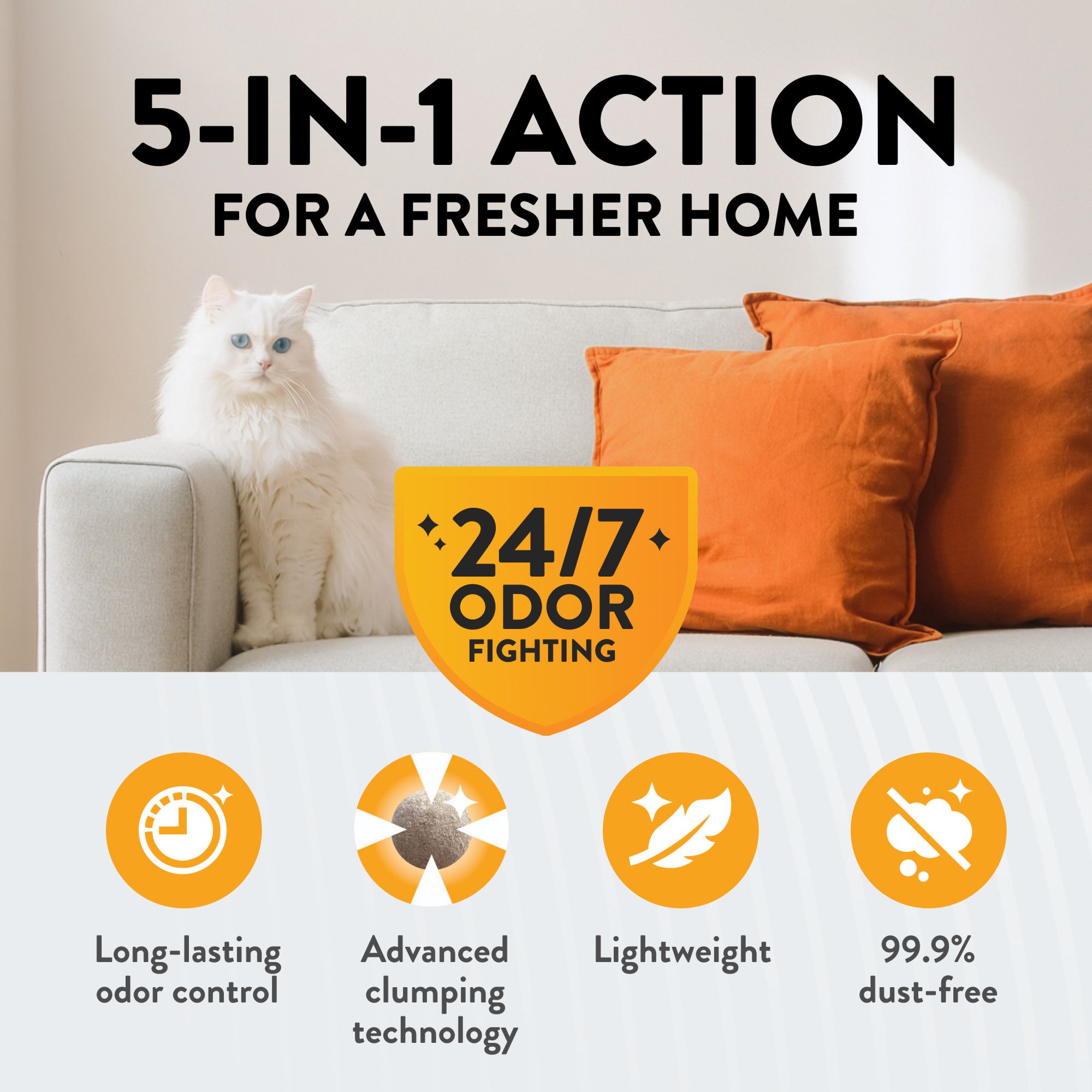 Arm & Hammer Hardball Lightweight Cat Litter, Clumping, No-Mess Scooping, Multi-Cat - thumbnail 5