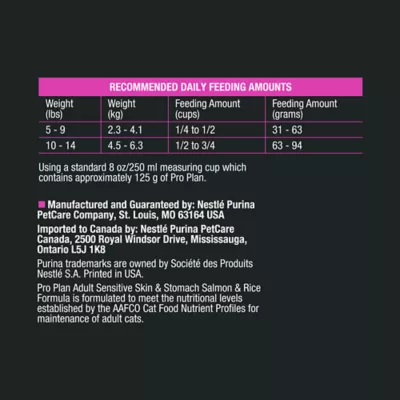 Product Purina Pro Plan Cat - Sensitive Skin & Stomach, Salmon, 7 LB
