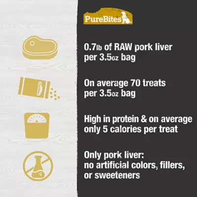 Product PureBites Dog Treats - Freeze Dried Pork Liver 3.5oz/100g
