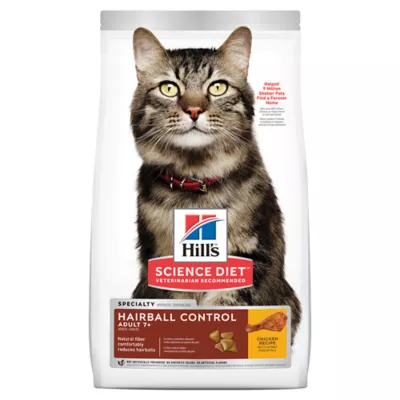 Product Hill's Science Diet Dry Cat Food Hairball Control Senior 7+ - Chicken, 15.5 lb