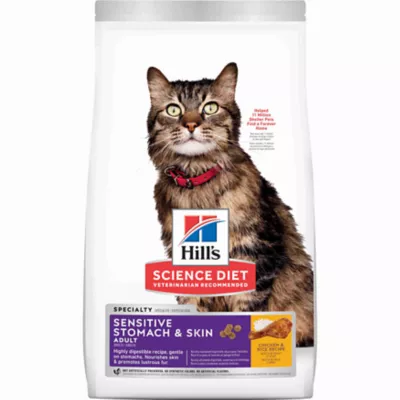 Product Hill's Science Diet Adult Dry Cat Food Sensitive Stomach & Skin - Chicken, 7 lb