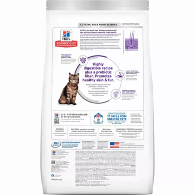 Hill's Science Diet Adult Dry Cat Food Sensitive Stomach & Skin - Chicken, 7 lb - Image 2