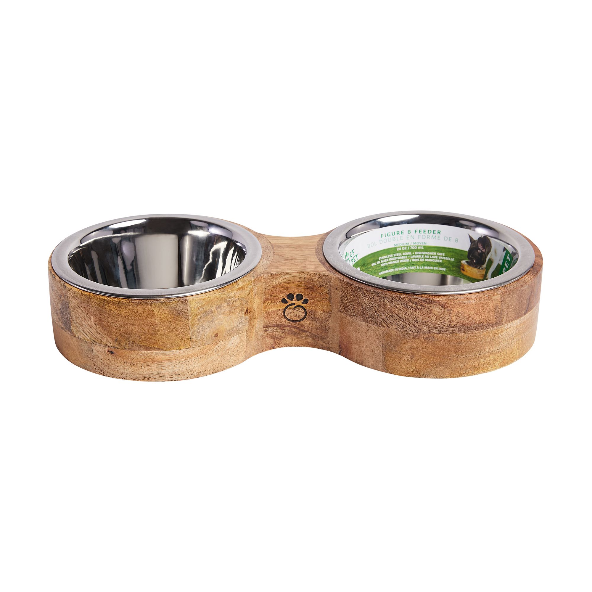 GF PET Mango Wood Figure-8 Double Feeder
